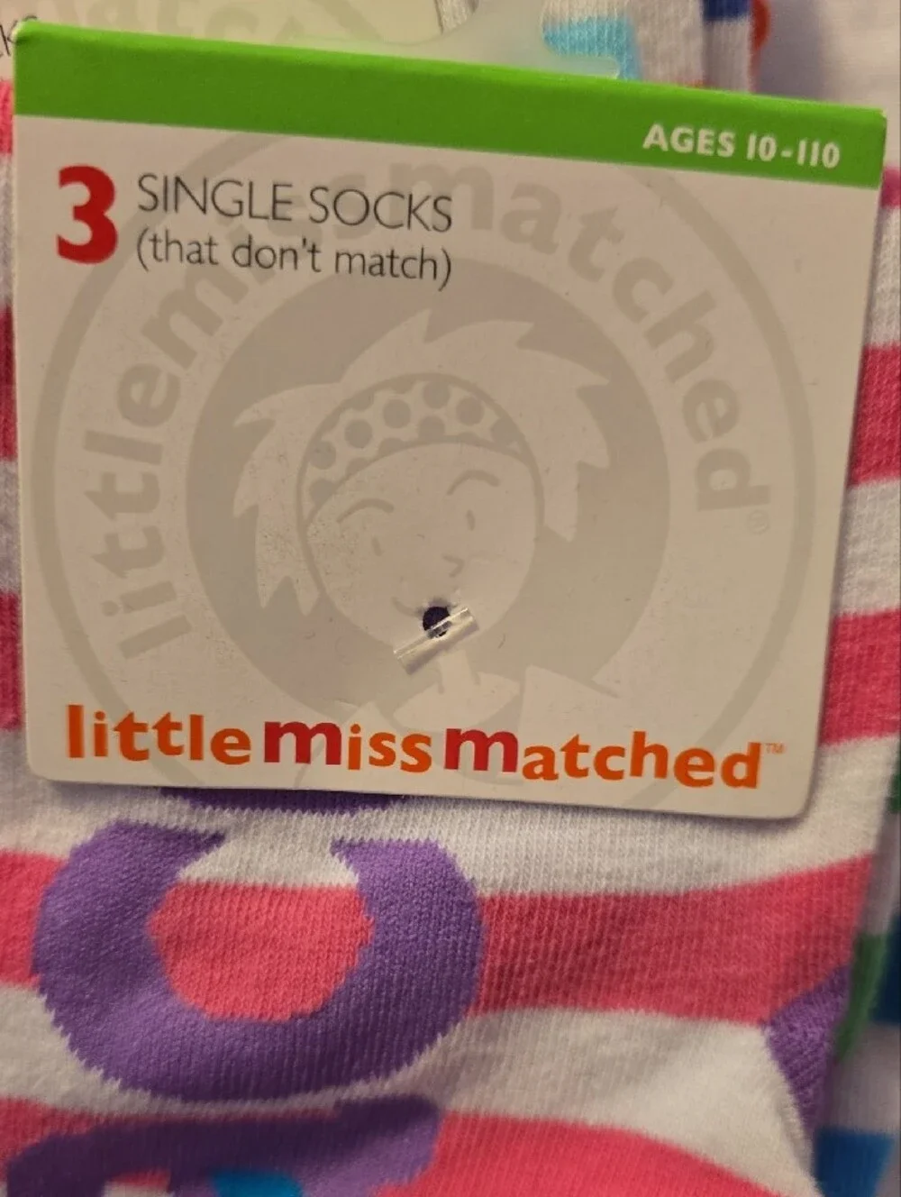 Girls'‎ Striped Pink & White Socks - 3 Pack